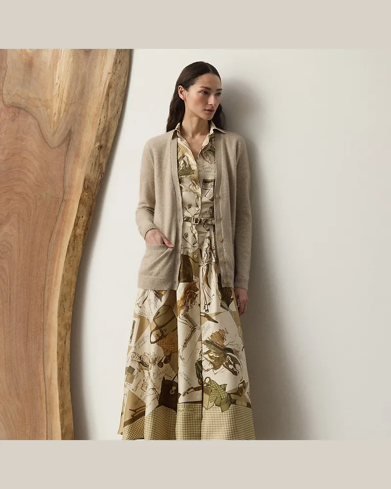 Ralph Lauren Strickjacke aus Kaschmirmischung Tan