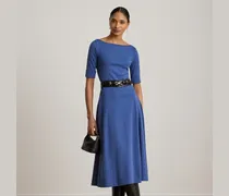 Geripptes Midikleid aus Baumwollstretch