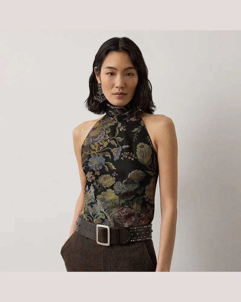 Ralph Lauren Geblümtes Oberteil Chilton aus Jacquard Brown