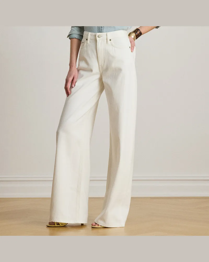 Ralph Lauren Jeans mit hoher Leibhöhe und weitem Bein White