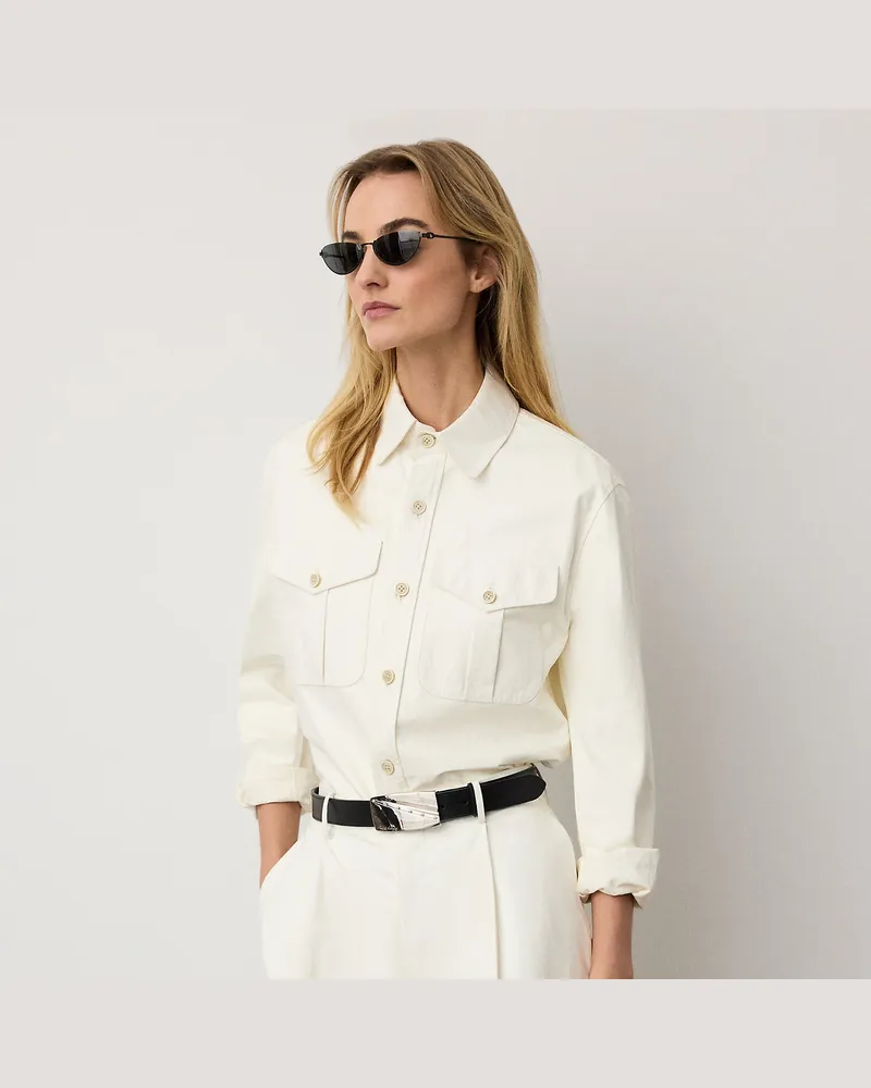 Ralph Lauren Hemd Landry aus Lammleder Cream
