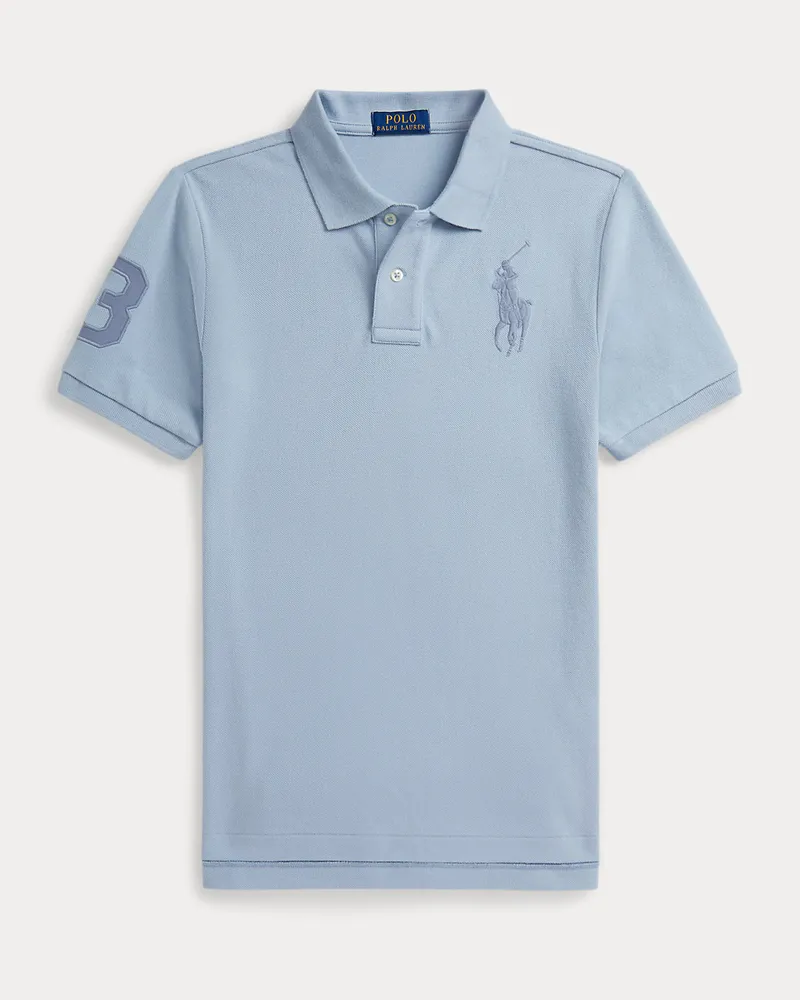 Ralph Lauren Baumwollpiqué-Poloshirt mit Big Pony Blue