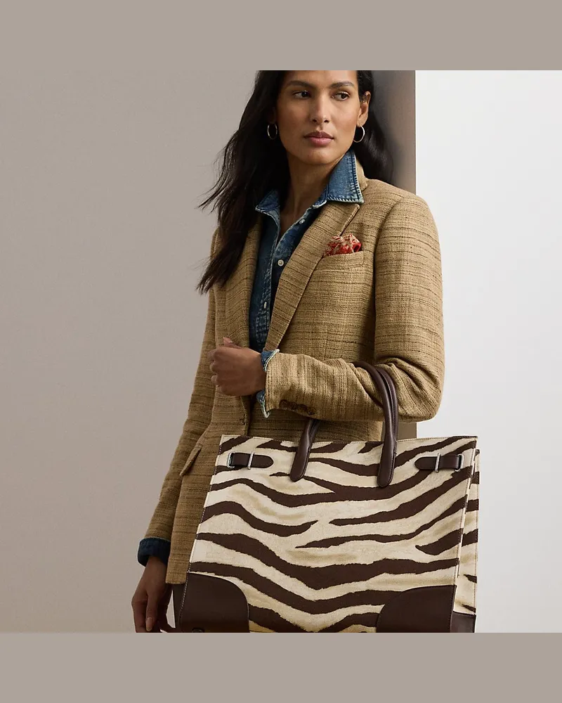Ralph Lauren Große Tragetasche Devyn aus Segeltuch Brown