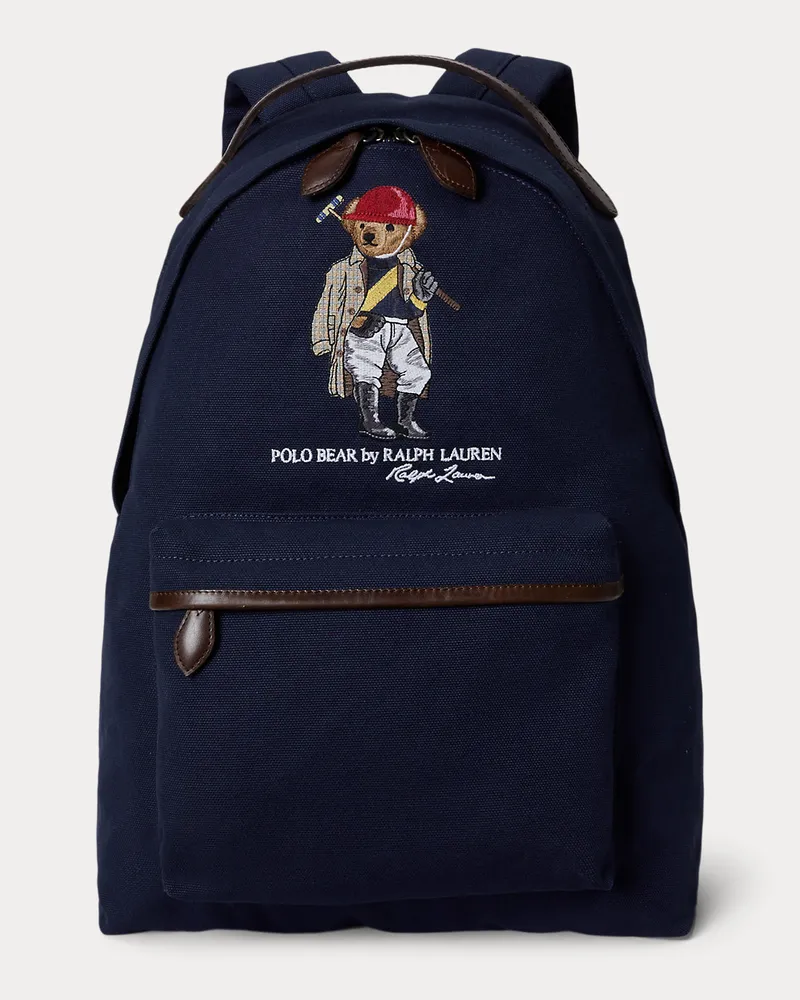 Ralph Lauren Segeltuch-Rucksack mit Polo Bear Blue