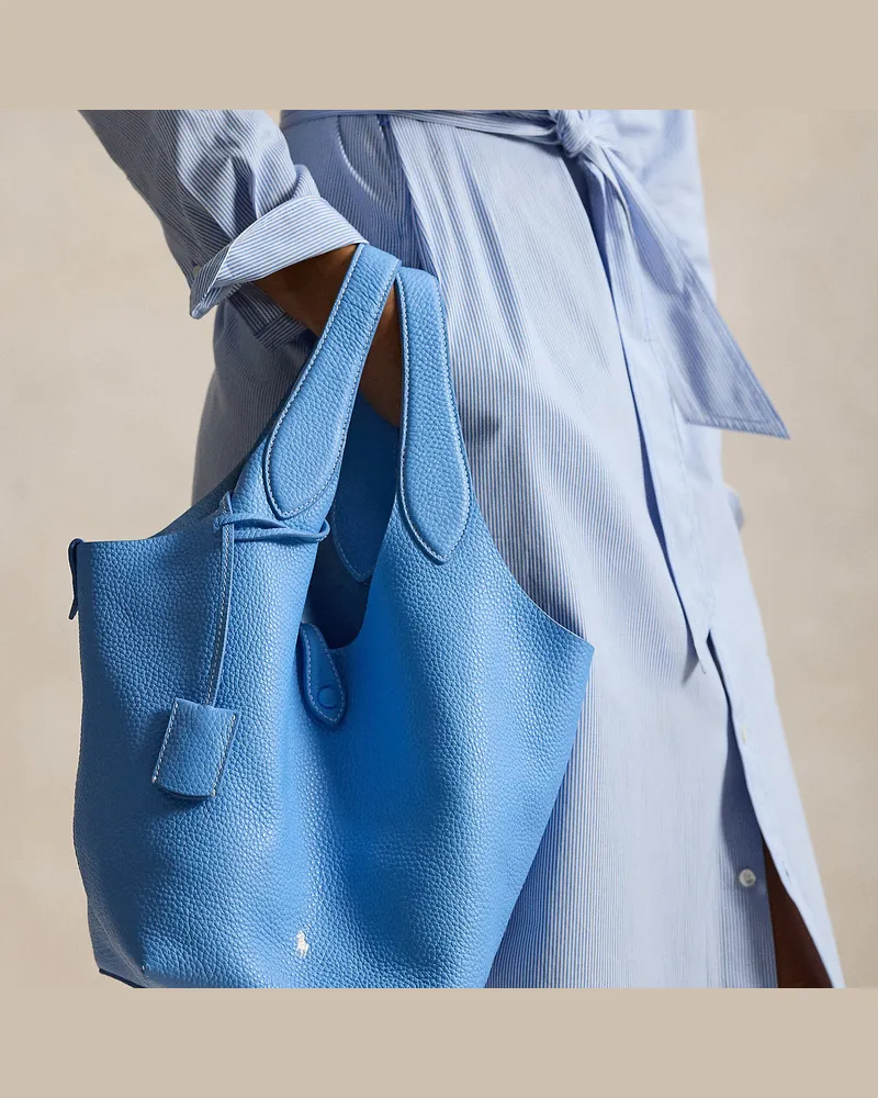 Ralph Lauren Ledertragetasche Polo Play Blue