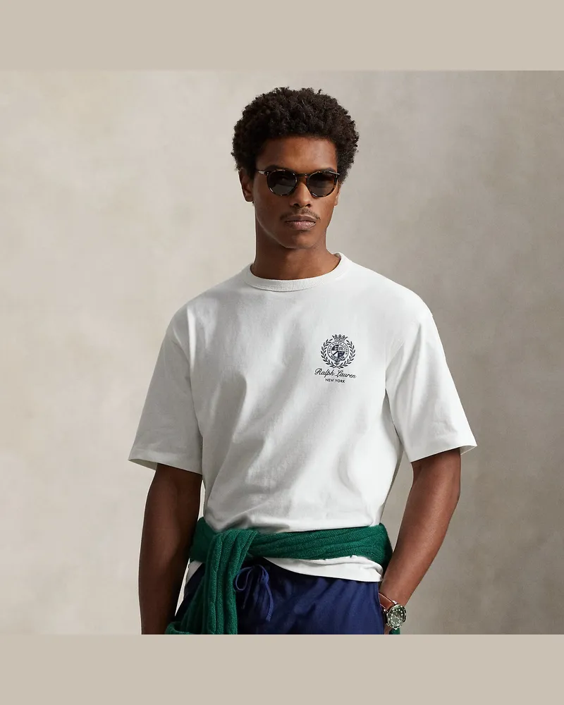 Ralph Lauren Relaxed-Fit Jersey-Grafik-T-Shirt White