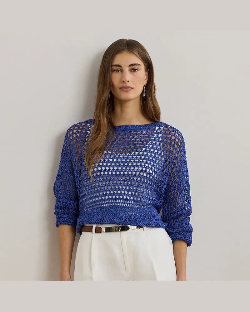 Ralph Lauren Pullover mit Lochmuster Blue