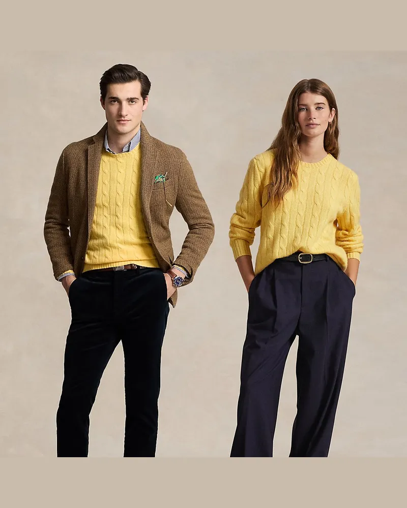 Ralph Lauren Der Kaschmirpullover mit Zopfmuster Yellow