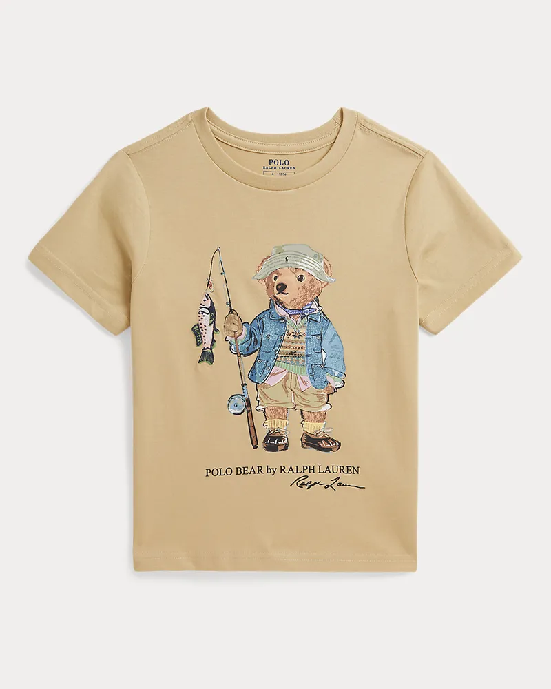 Ralph Lauren Baumwolljersey-T-Shirt mit Polo Bear Cream