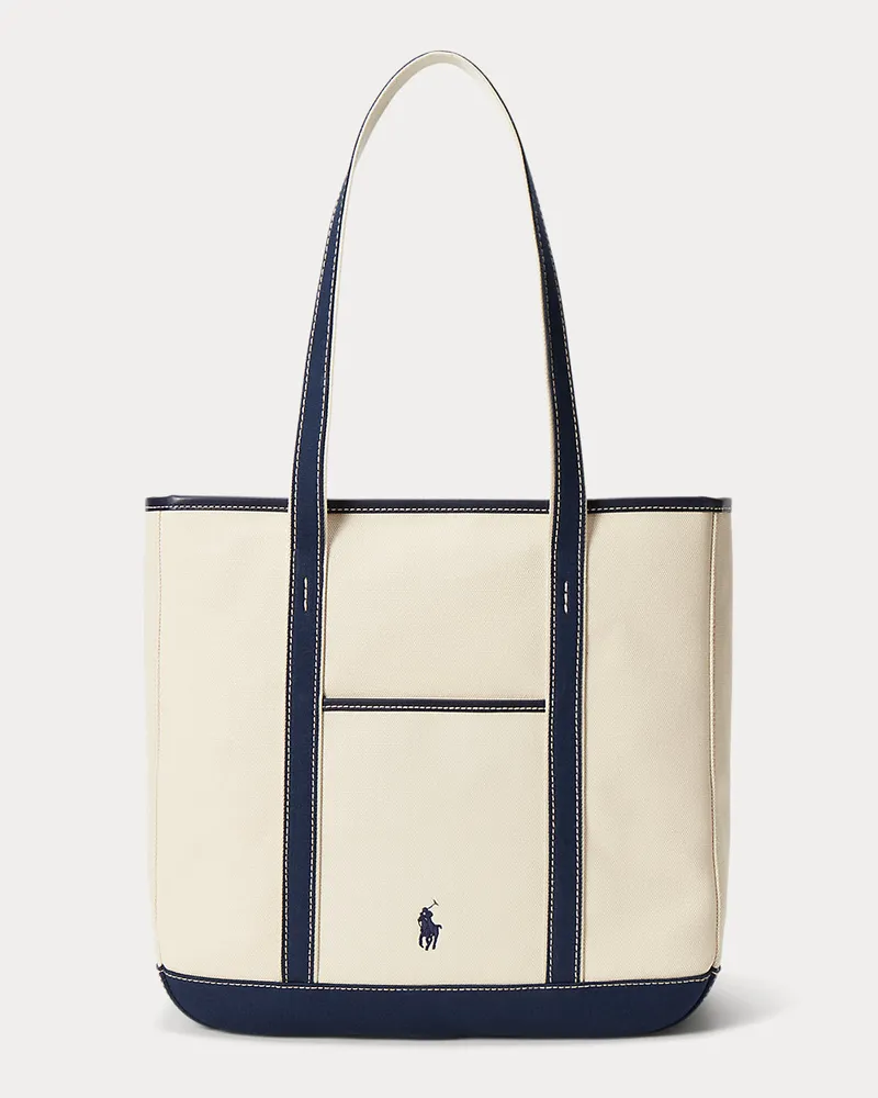 Ralph Lauren Shopper-Tragetasche aus Segeltuch Natural