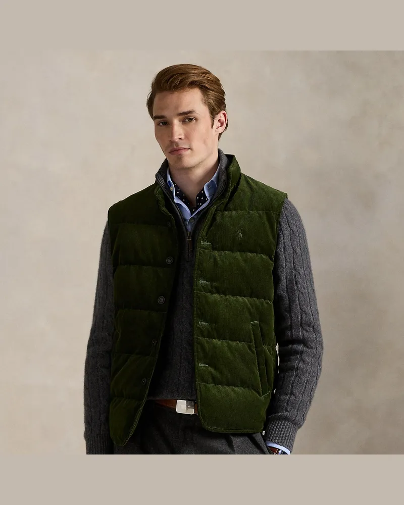 Ralph Lauren Die Weste Wynton aus Kordsamt Green