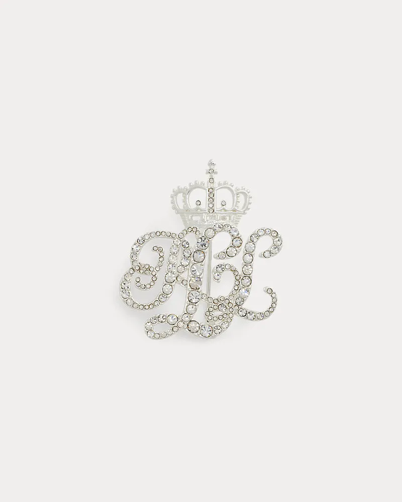 Ralph Lauren Versilberter Logo-Anstecker mit Krone Silver