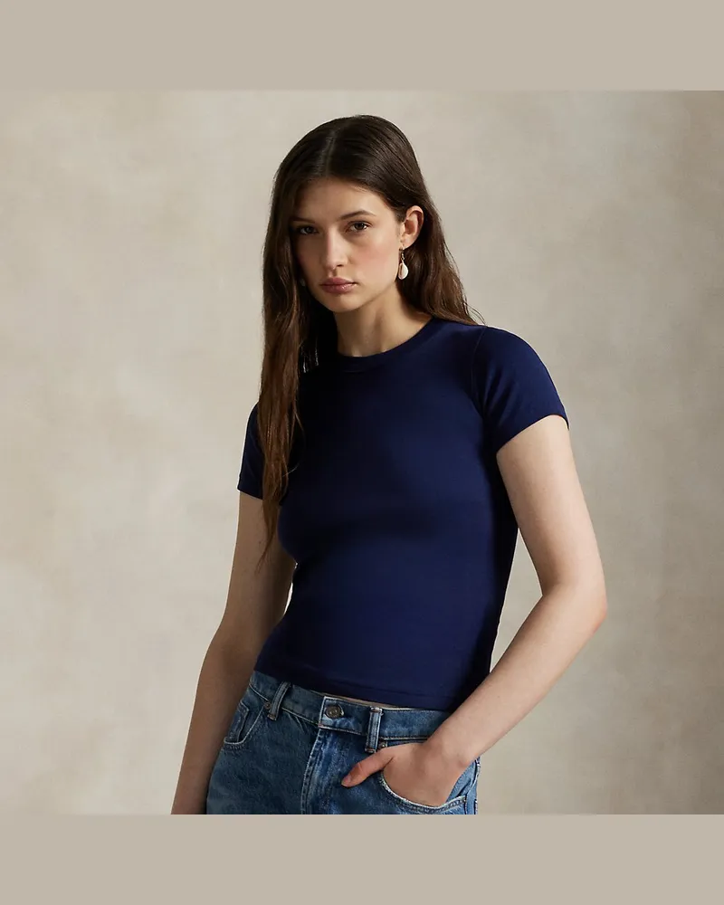 Ralph Lauren Geripptes Slim-Fit Baumwoll-T-Shirt Multi