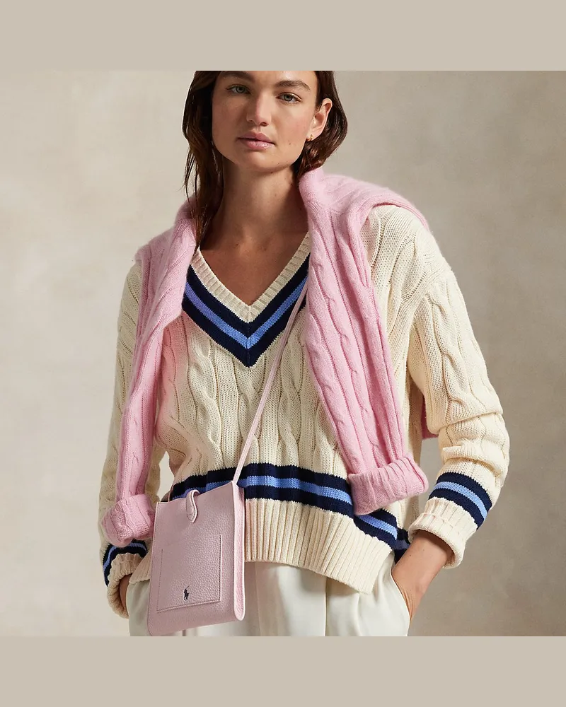 Ralph Lauren Umhängetasche Polo Play aus Leder Pink