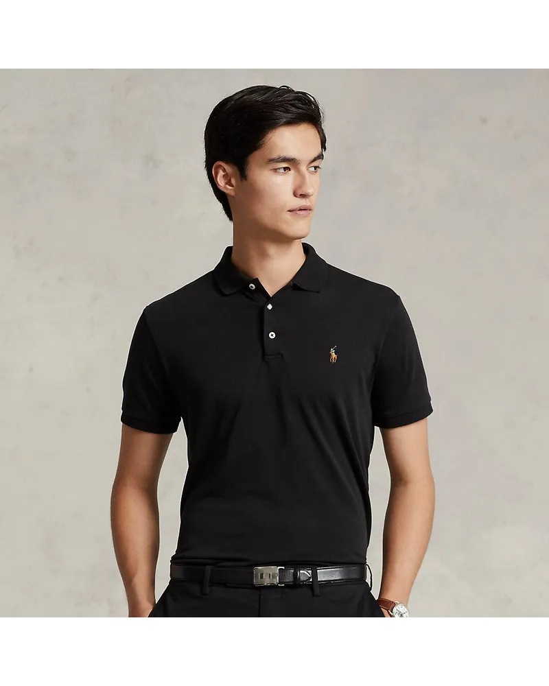 Ralph Lauren Custom-Slim-Fit Baumwoll-Poloshirt Black