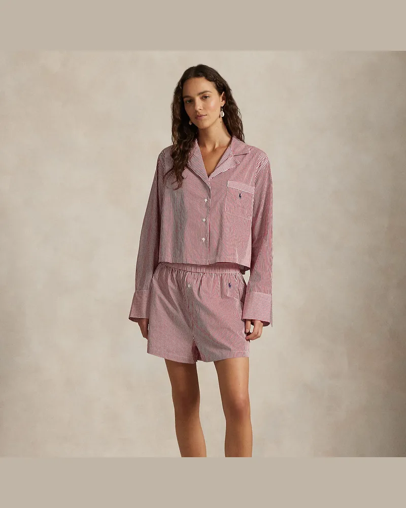 Ralph Lauren Pyjama mit kurzem Hemd und Shorts Red