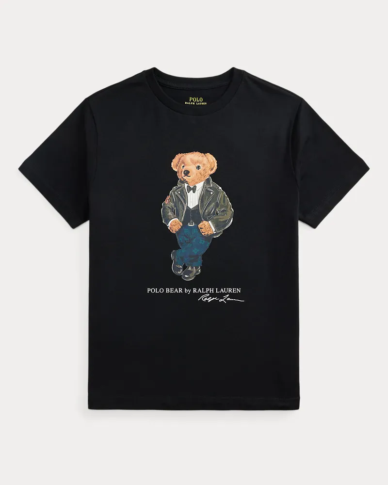 Ralph Lauren Baumwolljersey-T-Shirt mit Polo Bear Black