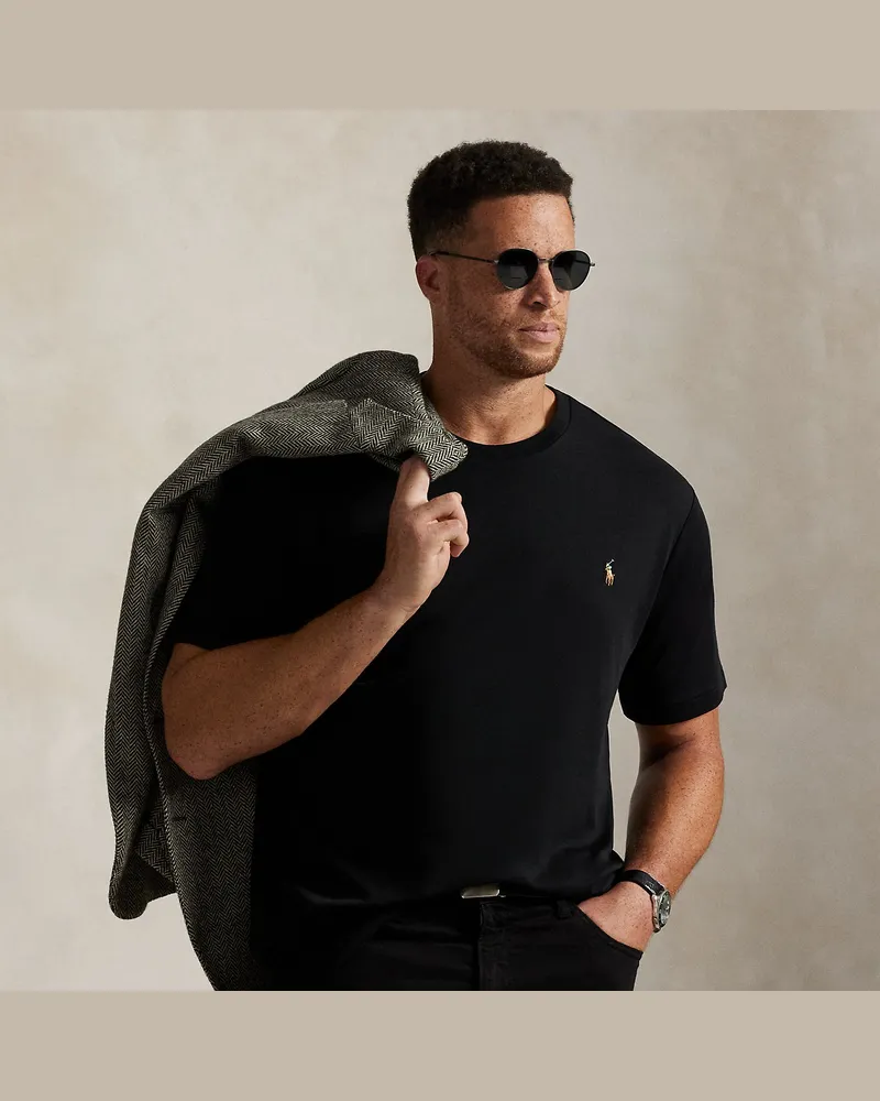 Ralph Lauren Große Größen - Baumwoll-T-Shirt mit Rundhalsausschnitt Black