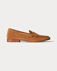 Ralph Lauren Wildleder-Pennyloafer mit geprägtem Pony Brown