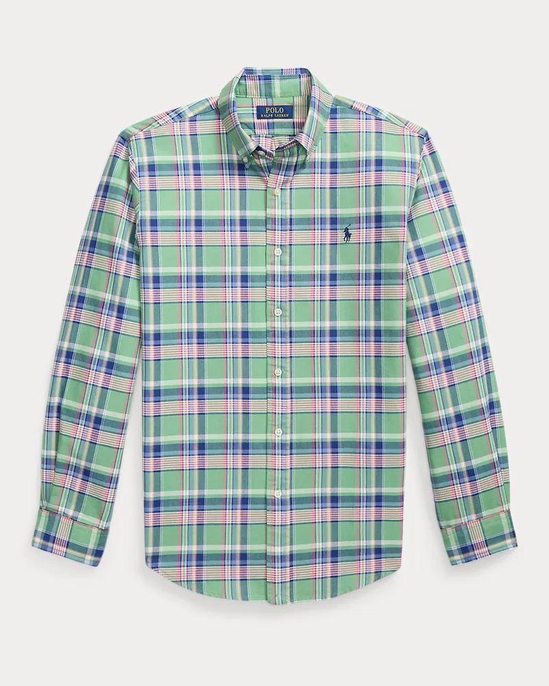 Ralph Lauren Custom-Fit Tattersall-Oxfordhemd Green