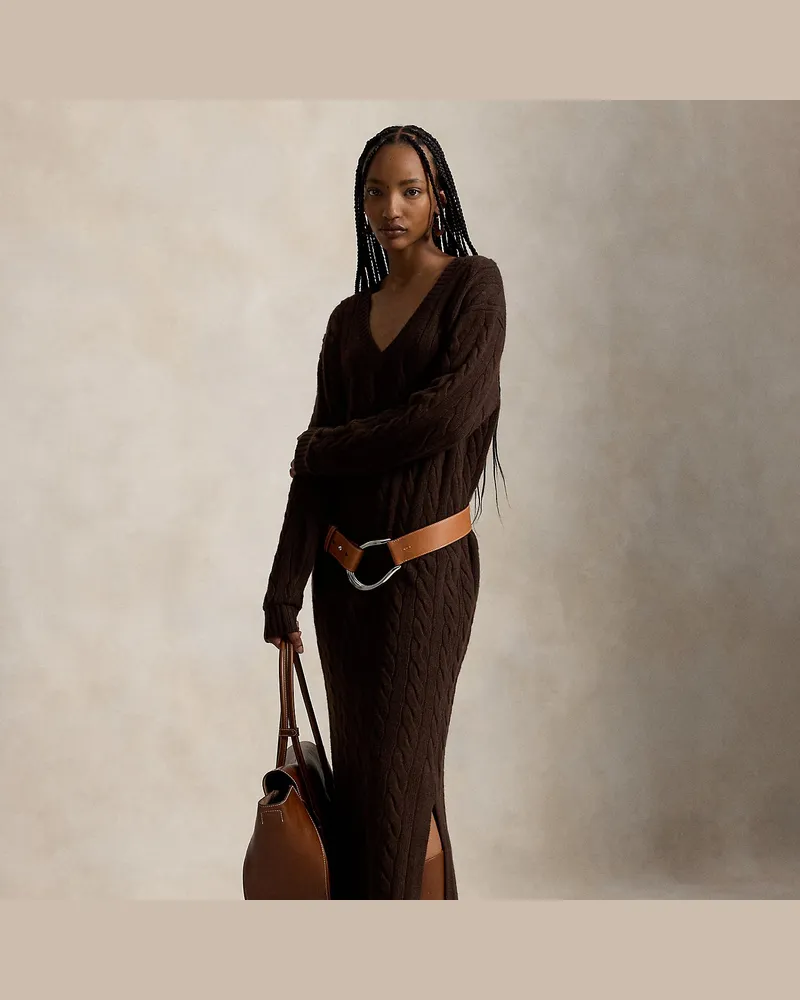 Ralph Lauren Pulloverkleid mit Zopfmuster Multi