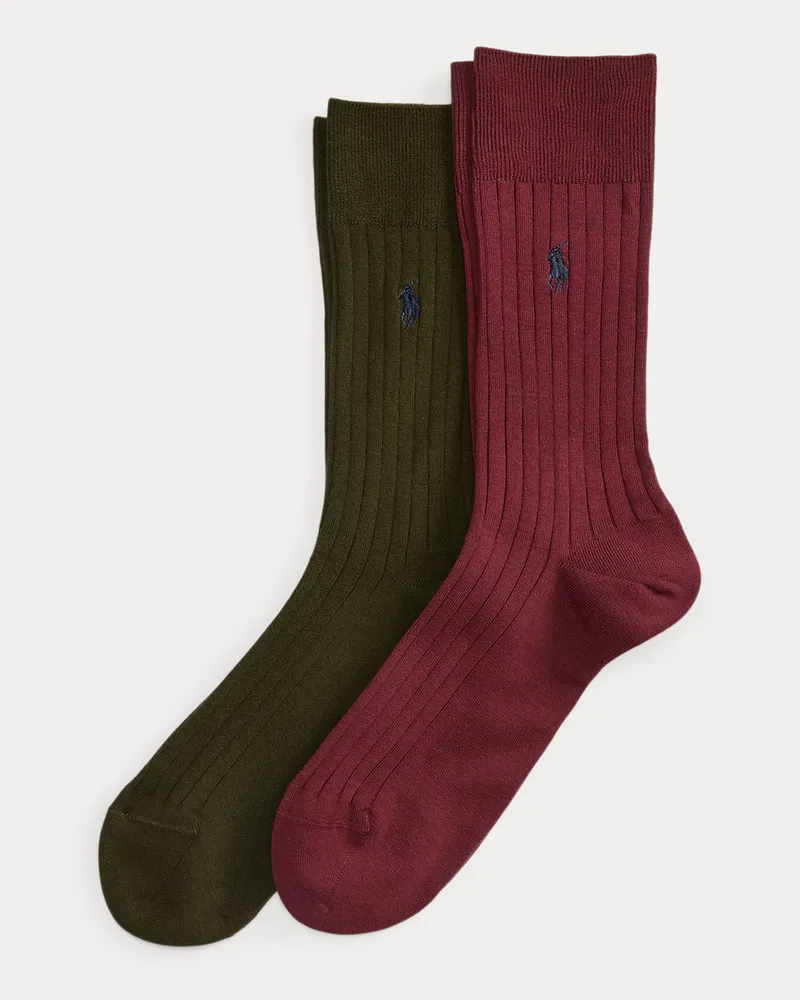Ralph Lauren 2er-Pack gerippte Anzugsocken Purple
