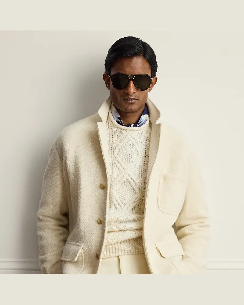Ralph Lauren Handgeschneiderte Woll-Kaschmir-Jacke Cream