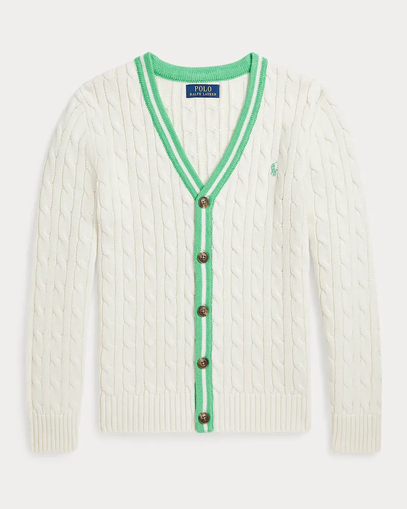 Ralph Lauren Cricket-Strickjacke aus Baumwolle Cream