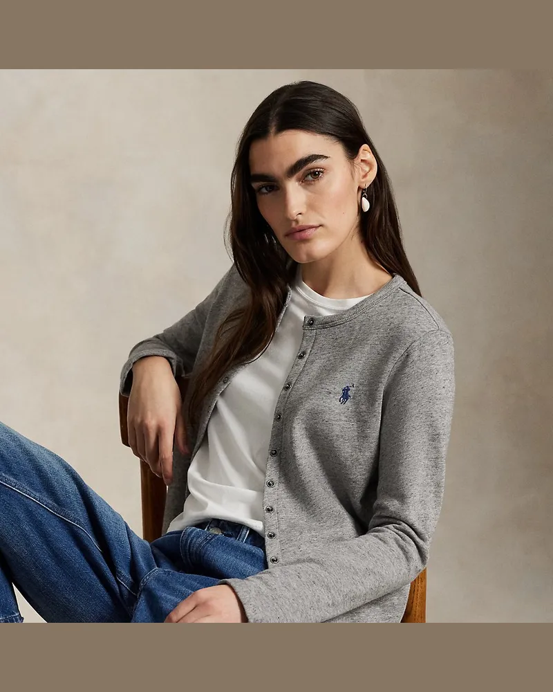 Ralph Lauren Strickjacke aus French-Terry Grey