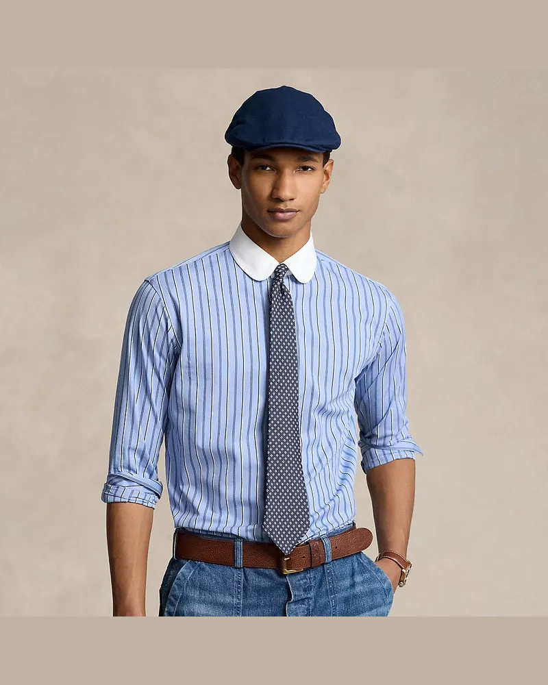 Ralph Lauren Gestreiftes Classic-Fit Popelinehemd Blue