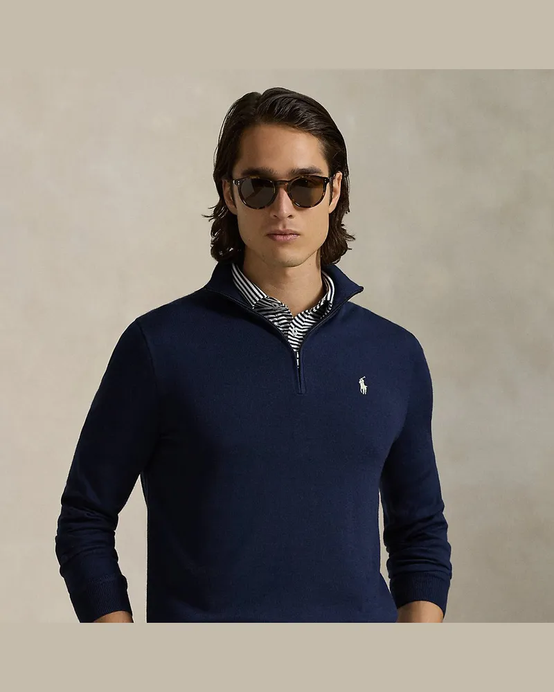 Ralph Lauren Performance-Pullover mit Reißverschluss Blue