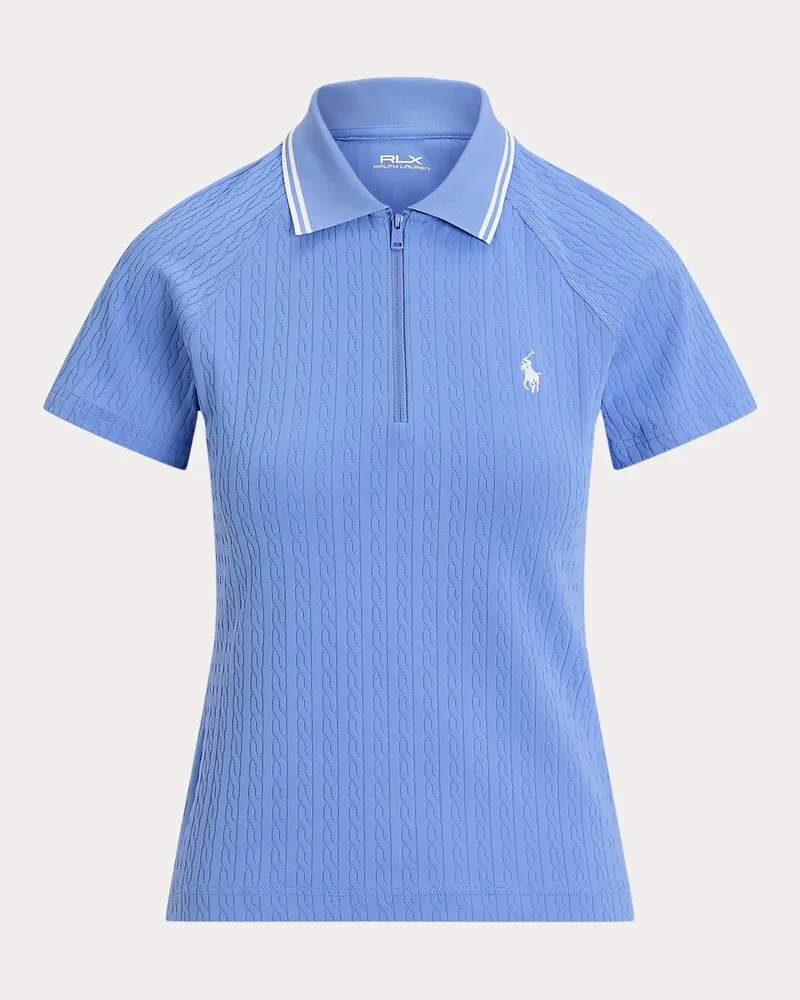 Ralph Lauren Jacquard-Poloshirt mit Zopfmuster Blue