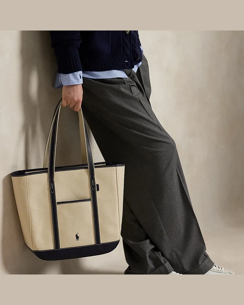 Ralph Lauren Mittelgroße Shopper-Tragetasche Natural