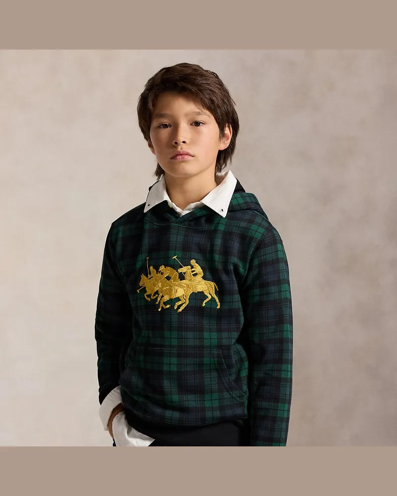 Ralph Lauren Fleece-Kapuzenpullover mit Dreifach-Pony Black