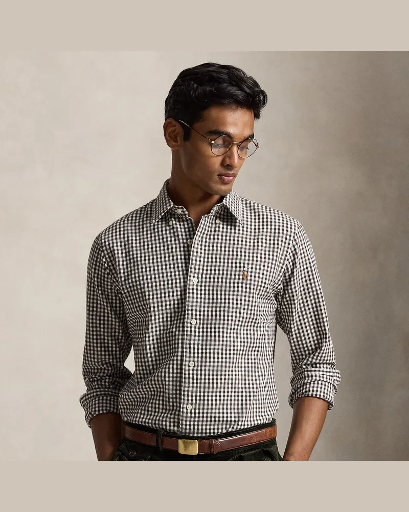 Ralph Lauren Custom-Fit Gingan-Oxfordhemd White