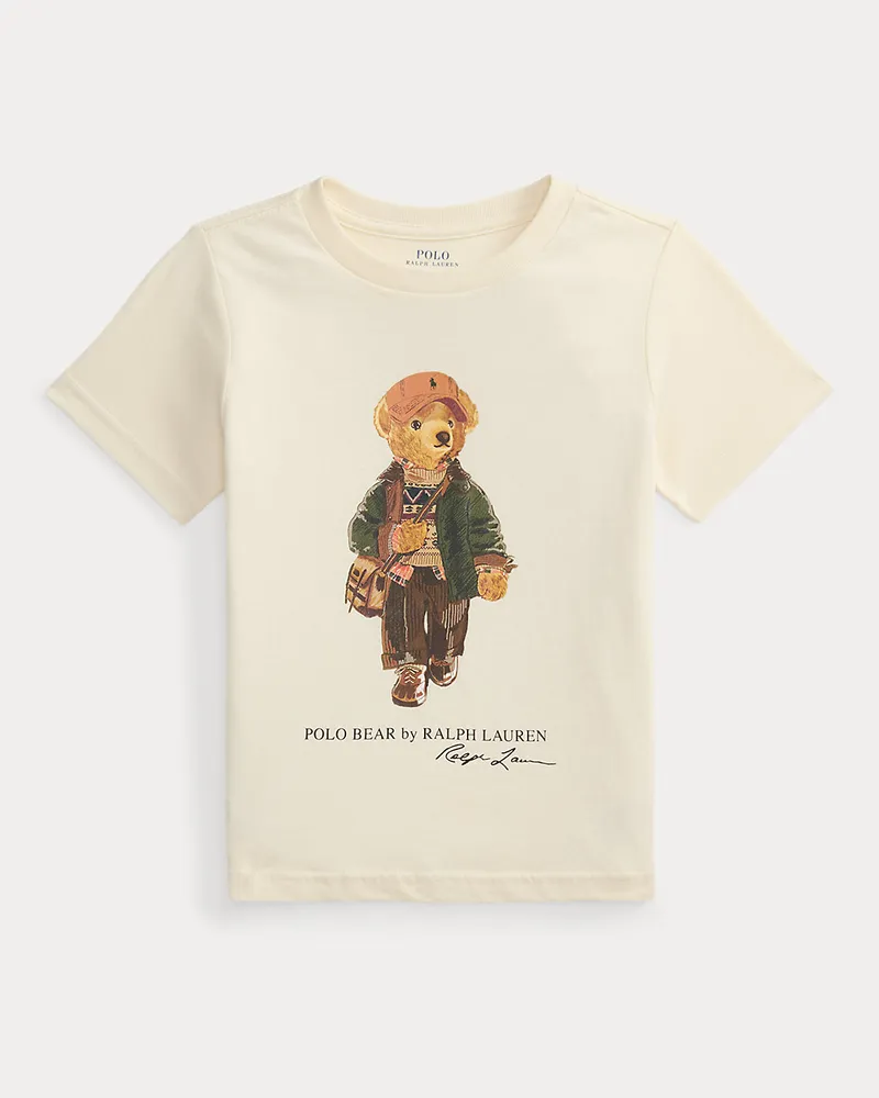 Ralph Lauren Baumwolljersey-T-Shirt mit Polo Bear Cream