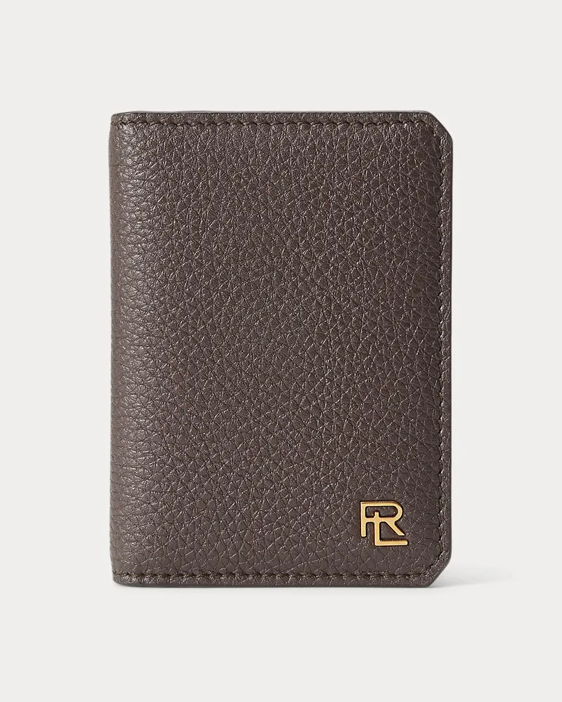 Ralph Lauren Kartenetui aus Kalbsnarbenleder Brown