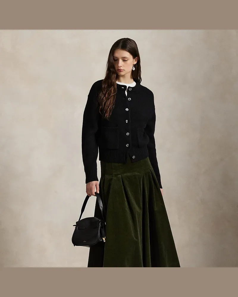 Ralph Lauren Faltenrock aus Kordsamt Green