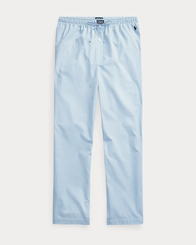 Ralph Lauren Gingan-Pyjamahose aus Baumwolle Blue