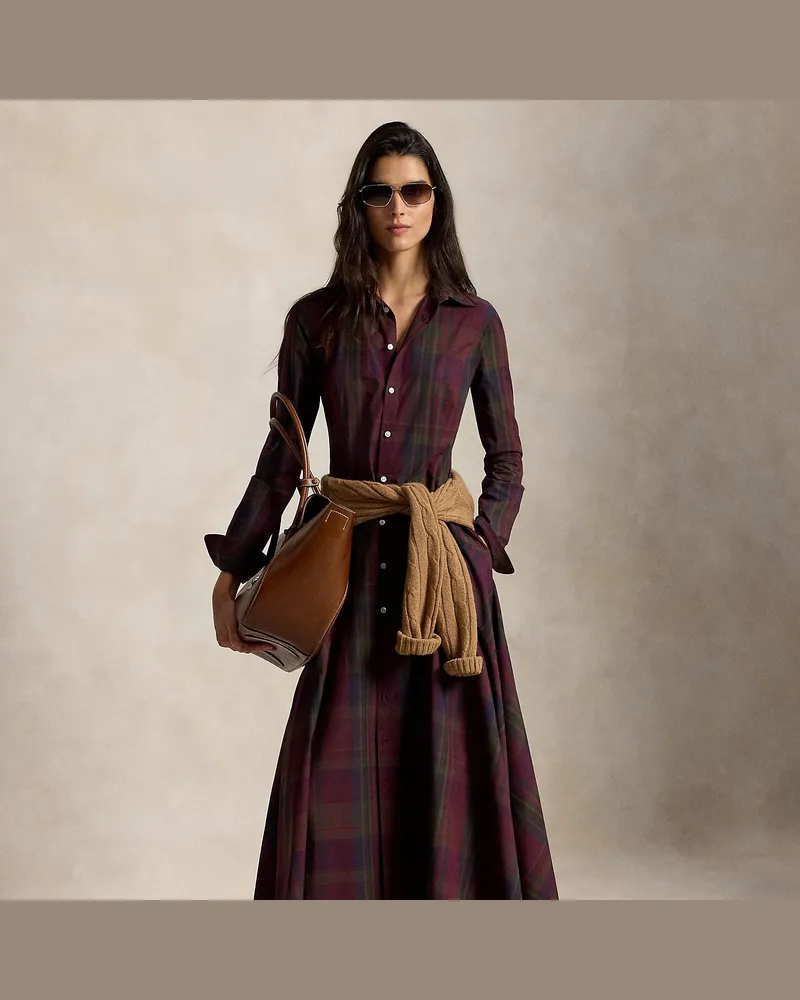 Ralph Lauren Kariertes Hemdkleid im Bahnen-Design Green