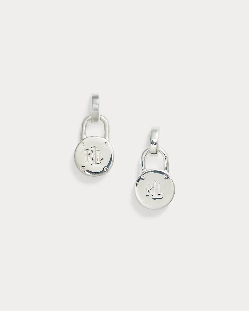 Ralph Lauren Vorhängeschloss-Hängeohrringe aus Silber Silver