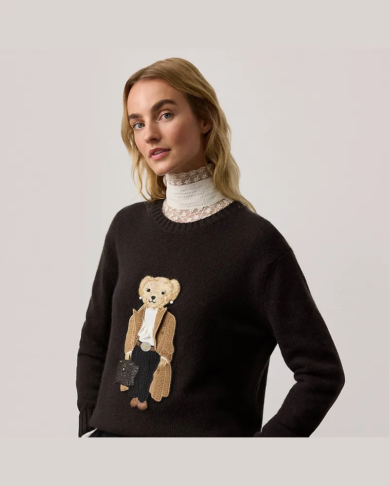 Ralph Lauren Kaschmirpullover mit Fall Polo Bear Brown