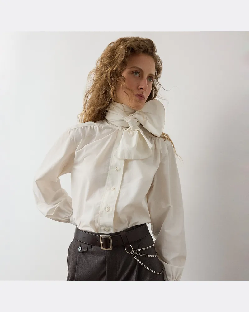 Ralph Lauren Popeline-Bluse Dara mit Bindedetail Cream