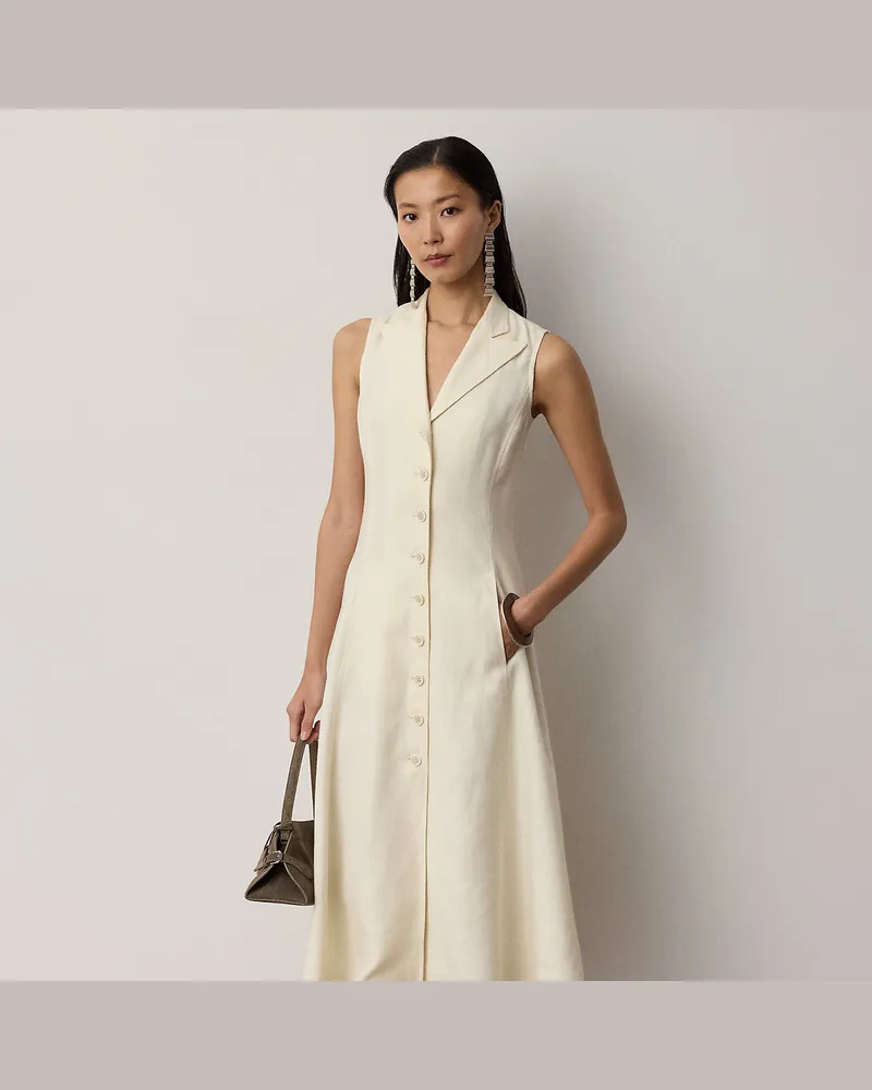 Ralph Lauren Tageskleid Kensley aus Mini-Sackleinen Cream