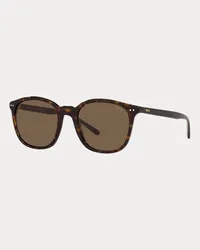 Ralph Lauren Sonnenbrille mit karierten Bügeln Brown