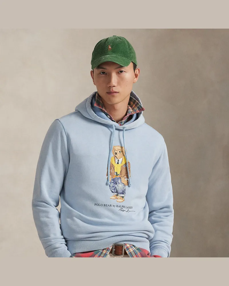 Ralph Lauren Fleece-Kapuzenpullover mit Polo Bear Blue