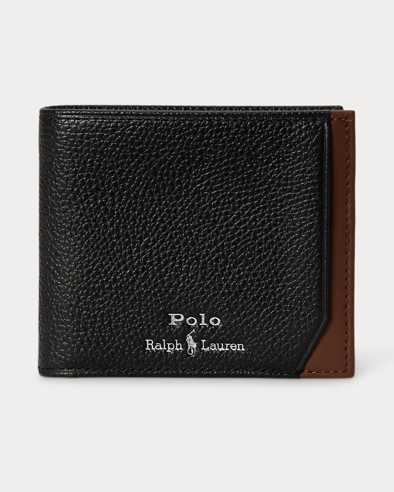 Ralph Lauren Zweifarbige Brieftasche aus Leder Black