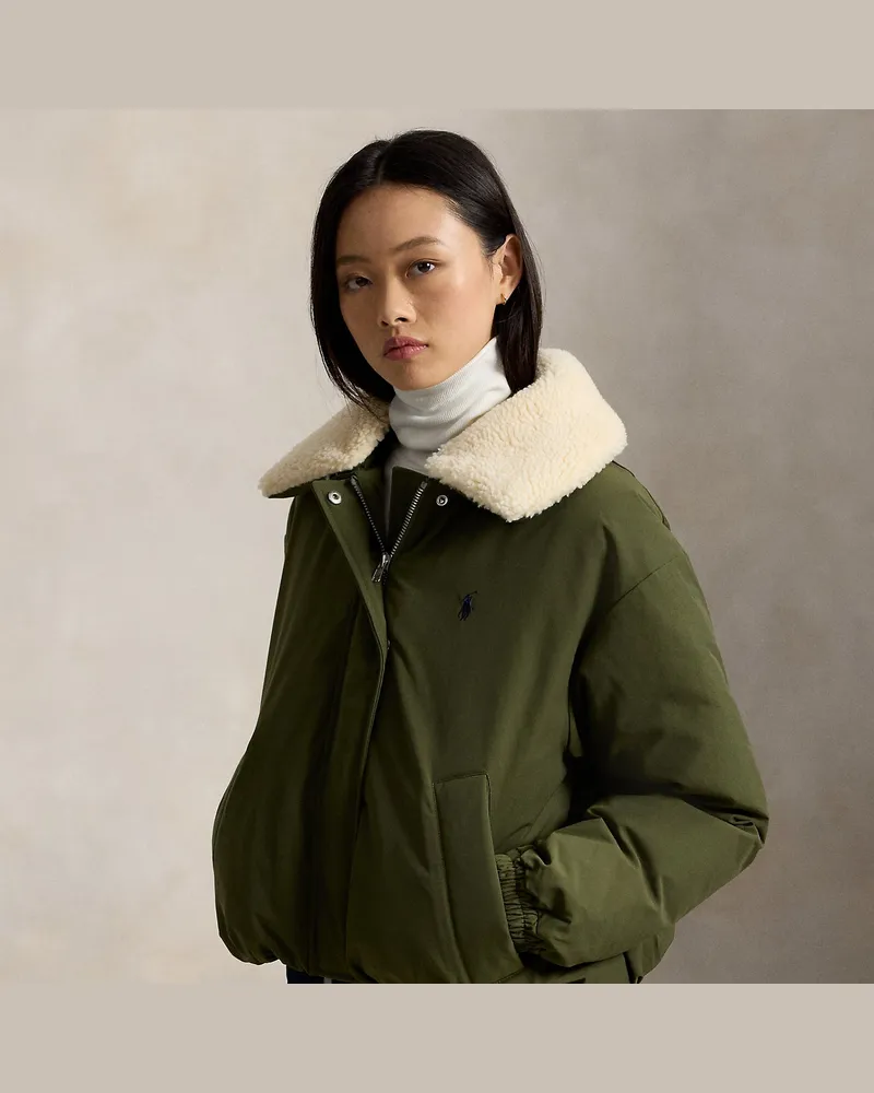 Ralph Lauren Daunen-Pufferjacke mit Kragen Green