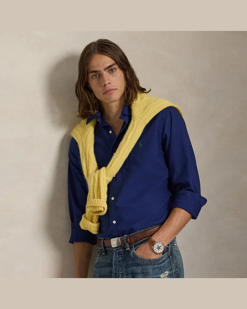 Ralph Lauren Gefärbtes Slim-Fit Oxfordhemd Blue