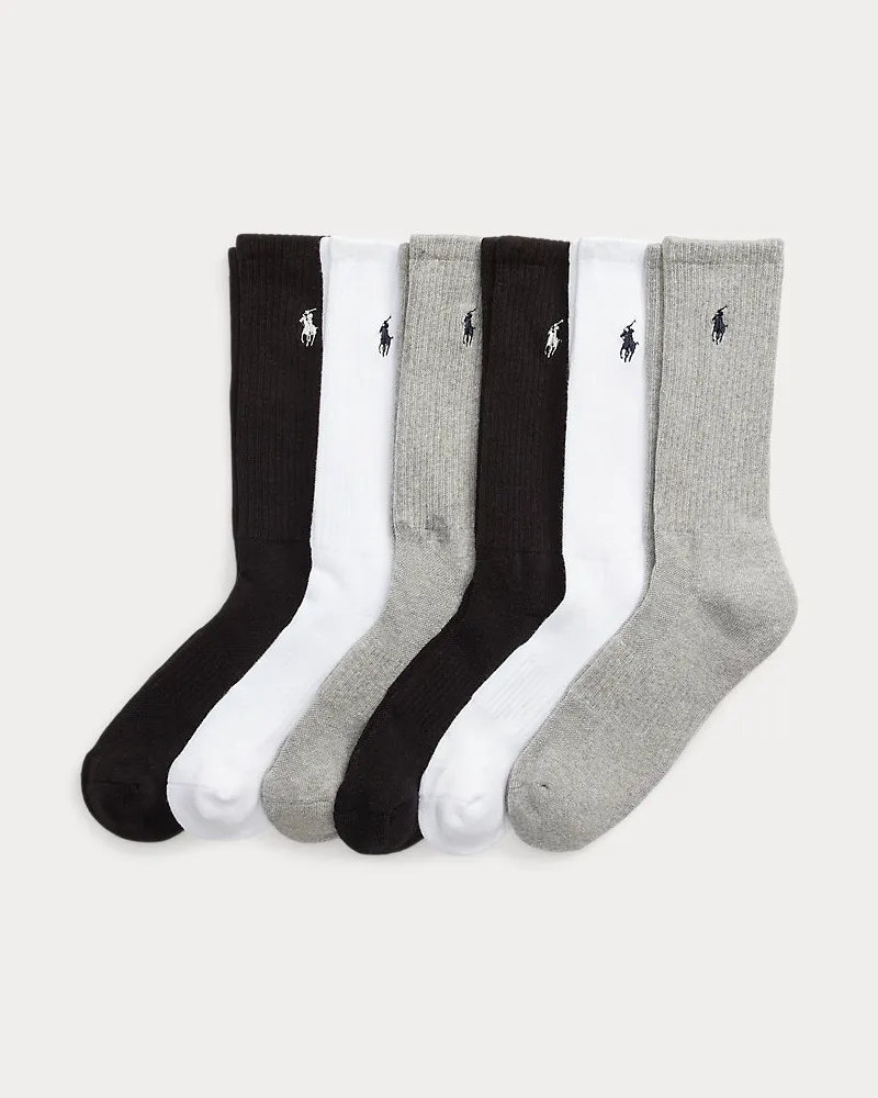 Ralph Lauren 6er-Pack Crew-Socken mit Baumwolle Grey